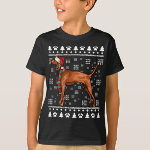 T-shirt Chien à dos rouge Santa Hat Xmas laid Christa