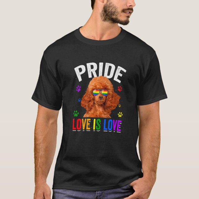 T-shirt Chien à drapeau Gay pride Lgbt Arc-en-ciel (Devant)