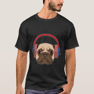 T-shirt Chien à la musique avec casque