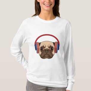 T-shirt Chien à la musique avec casque