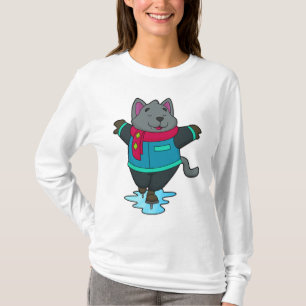 T-shirt Chien à Patinage sur glace avec patins sur glace e