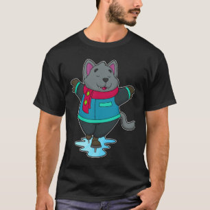 T-shirt Chien à Patinage sur glace avec patins sur glace e