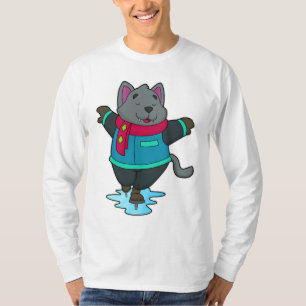 T-shirt Chien à Patinage sur glace avec patins sur glace e