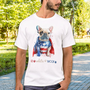T-shirt Chien à tête blanche rouge du Patriotique Français