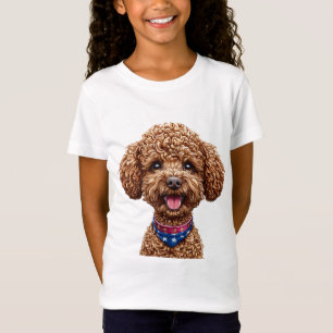 T-Shirt Chien adorable avec un pelage bouclé et duveteux