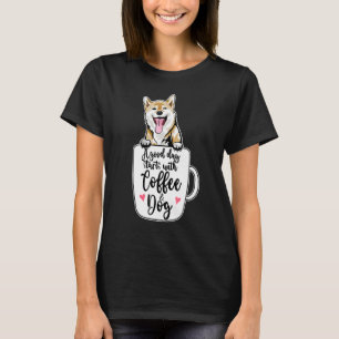 T-shirt Chien Ainu Hokkaido Chien Chien en Café Mug Chien