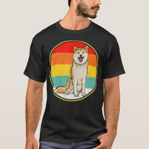 T-shirt Chien Akita Sunset Retro vintage