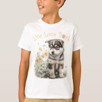 Chien Alaskan Malamute Floral Mignon