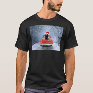 T-shirt Chien Allemand Berger En Neige Assis À Noël T