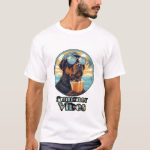 T-shirt Chien Ambiance Été – Tendance Plage Cool