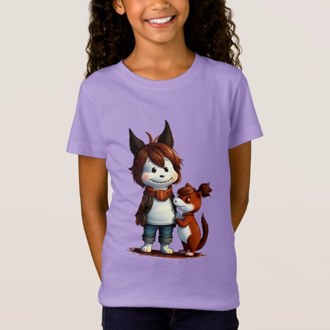 T-Shirt Chien anthropomorphique et son animal de compagnie (Devant)