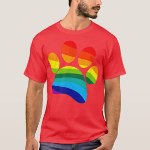 T-shirt Chien arc-en-ciel Paw PrintI Love Dogs