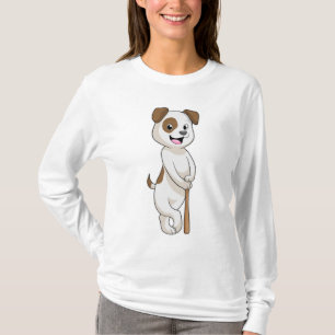 T-shirt Chien au baseball avec batte de baseball