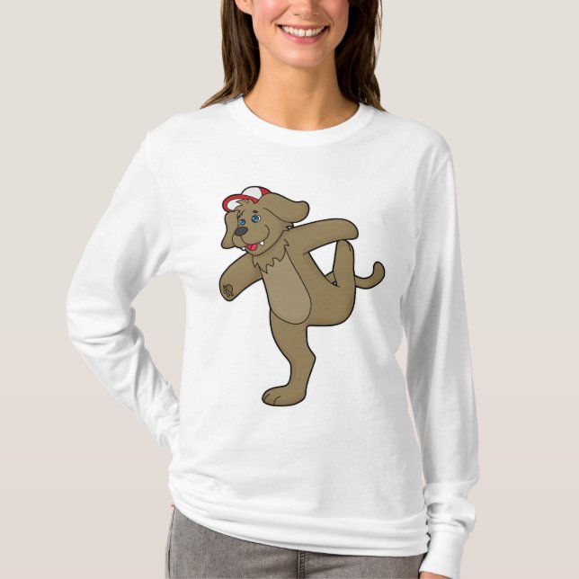T-shirt Chien au Yoga Fitness (Devant)