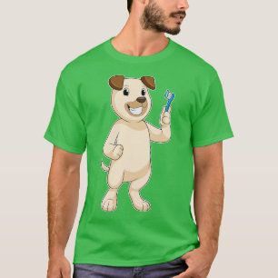 T-shirt Chien avec brosse à dents