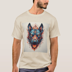 T-shirt Chien avec design abstrait moderne