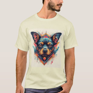 T-shirt Chien avec design abstrait moderne