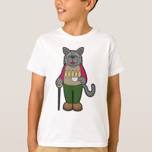T-shirt Chien avec la coupe du café