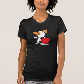 T-shirt Chien avec le coeur