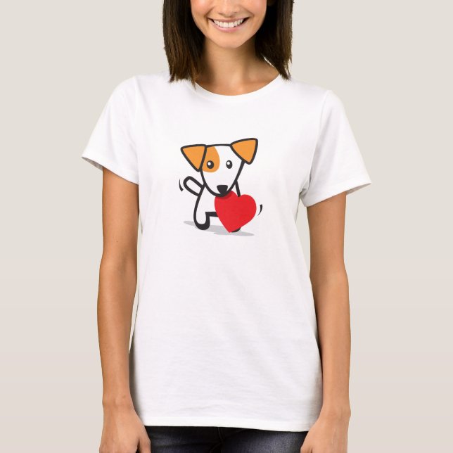T-shirt Chien avec le coeur (Devant)