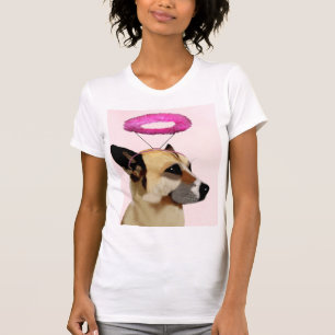 T-shirt Chien avec le halo rose