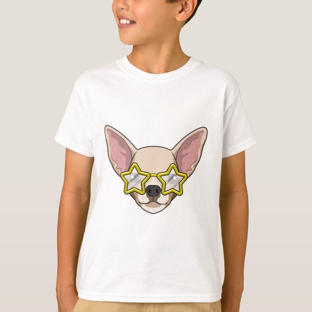 T-shirt Chien avec lunettes de soleil (Devant)