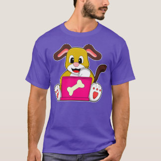 T-shirt Chien avec ordinateur portable
