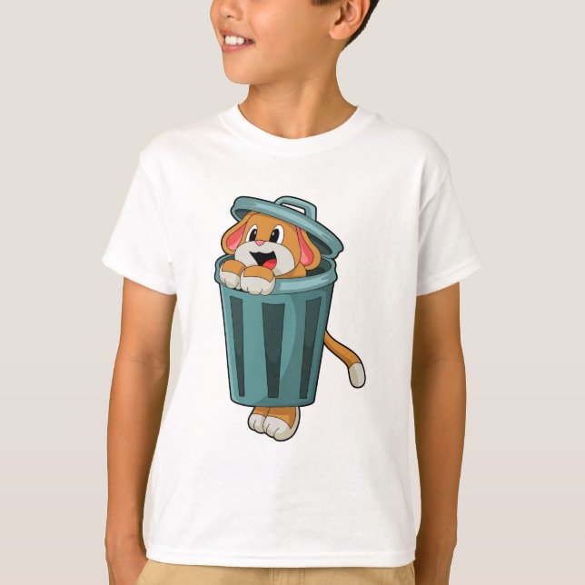 T-shirt Chien avec Trashcan (Devant)