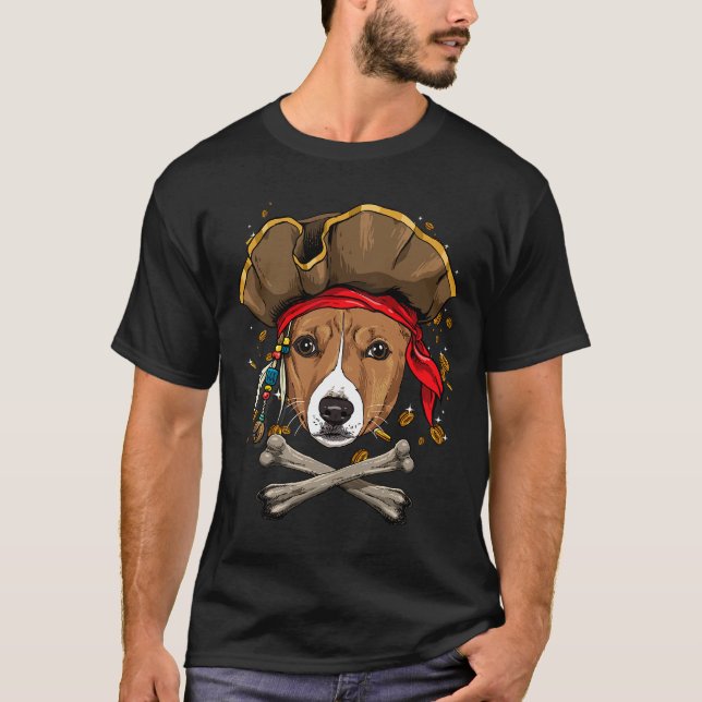 T-shirt Chien Basenji Jolly roger africain Basenji Chien P (Devant)