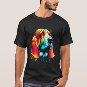 T-shirt Chien Basset Hush Puppy Art à la peinture qui coul