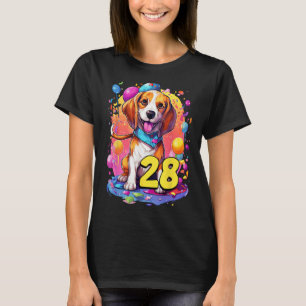 T-shirt Chien beagle 28e anniversaire Fête à thème 28 ans