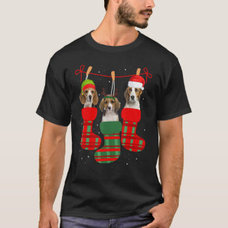 T-shirt Chien Beagle Chaussettes de Noël Xmas Pyjama Chien