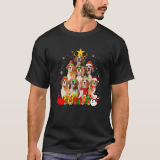 T-shirt Chien beagle Noël Jeu d'arbres Fantastique Noël Py