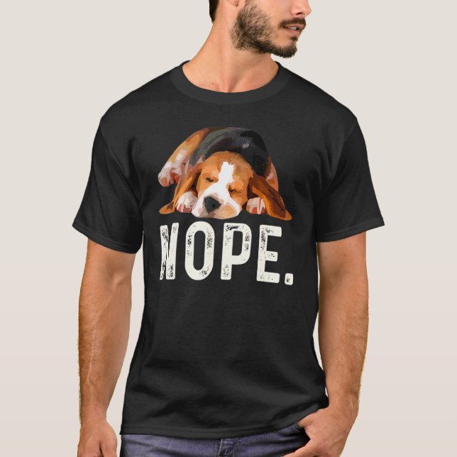 T-shirt Chien Beagle Nope Lazy (Devant)
