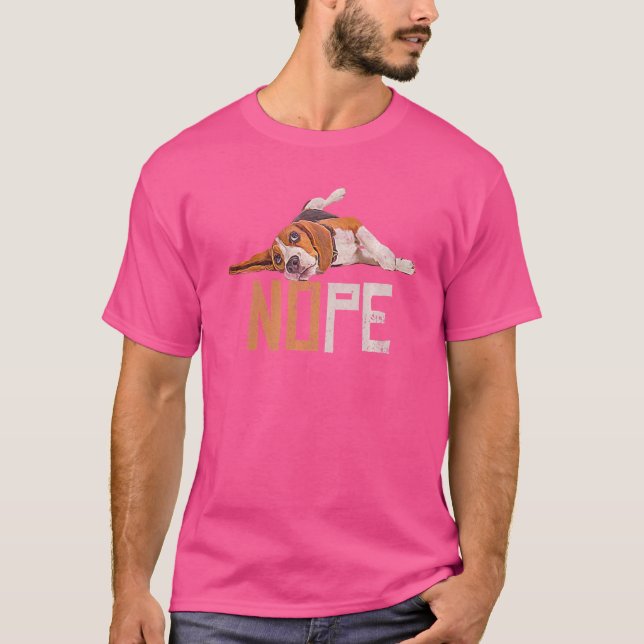 T-shirt Chien Beagle Nope Lazy (Devant)
