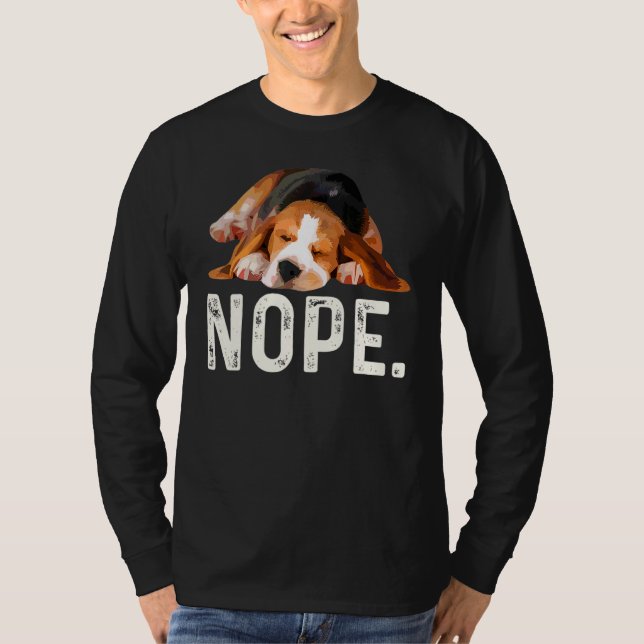 T-shirt Chien Beagle Nope Lazy (Devant)