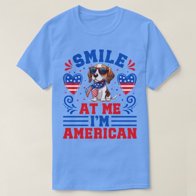 T-shirt Chien Beagle patriotique 1 (Design devant)