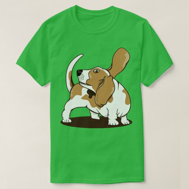 T-shirt chien beagle pourchassant sa queue (Design devant)