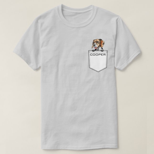 T-shirt Chien beagle Téléchargez votre nom d'animal de com (Design devant)