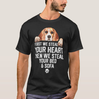 T-shirt Chien beagle Voler votre coeur Voler votre lit et 