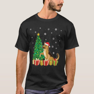 T-shirt Chien berger allemand avec chapeau de Père Noël po