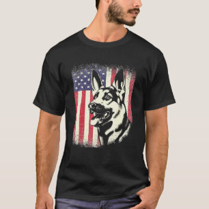 T-shirt Chien berger allemand Drapeau américain Patriotiqu