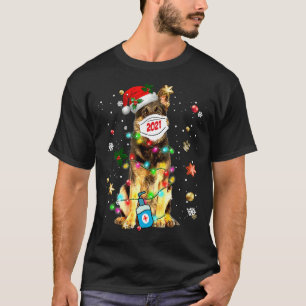 T-shirt Chien berger allemand en Masque Joyeux Noël 2021