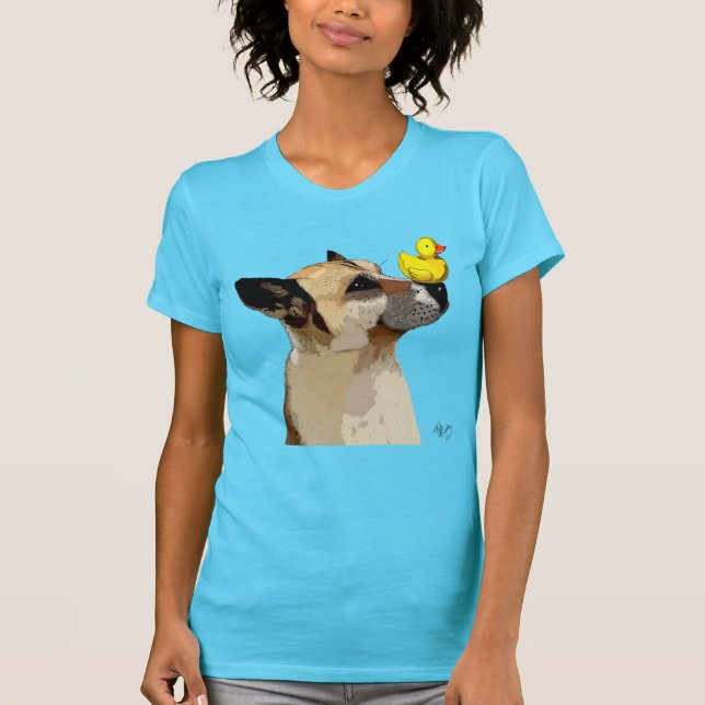 T-shirt Chien berger allemand et canard (Devant)