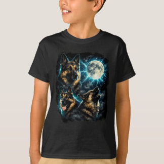T-shirt Chien berger allemand hurlant à la lune