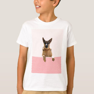 T-shirt Chien berger allemand Pois roses