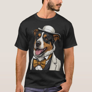 T-shirt Chien berger australien amusant en costume