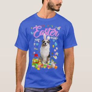 T-shirt Chien berger australien lapin Joyeux oeufs de Pâqu