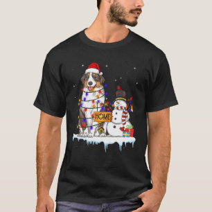 T-shirt Chien berger australien Noël Snowman Xmas Lig