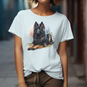 T-shirt Chien berger belge aquarelle
